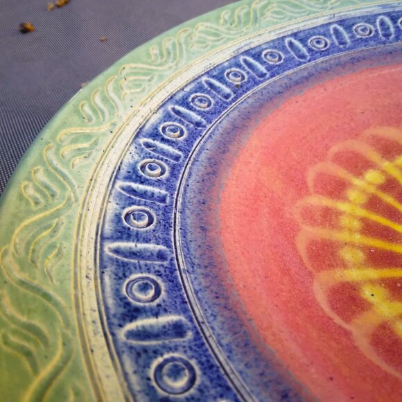 Beautiful Dan Tolkoff Original Art Pottery Hand Embellished Decorative Hand Thro - Picture 11 of 16